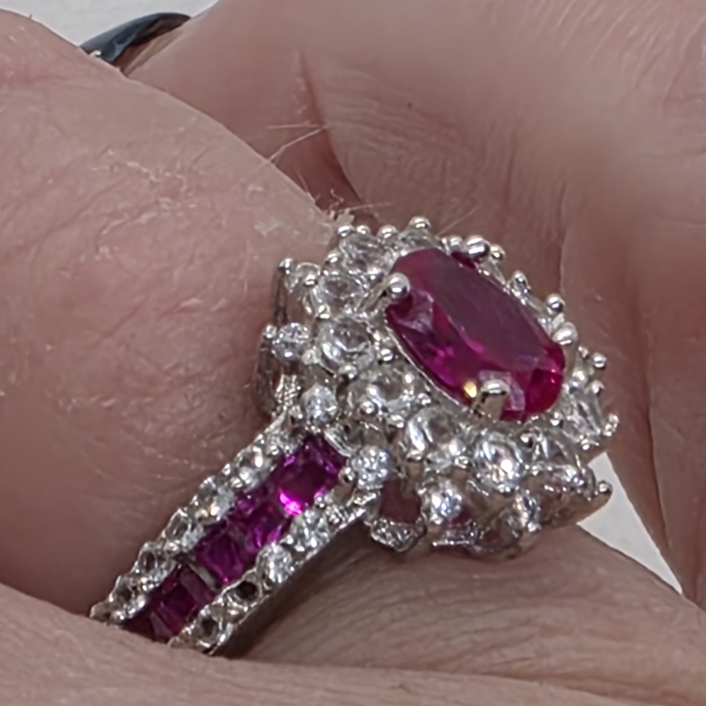 Nwot Exquisite Designer Signed Ruby And Topaz Hal… - image 7